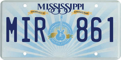 MS license plate MIR861