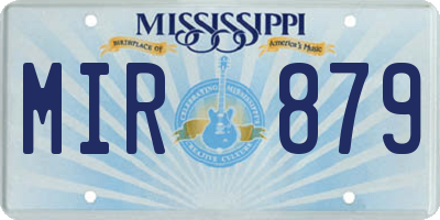 MS license plate MIR879