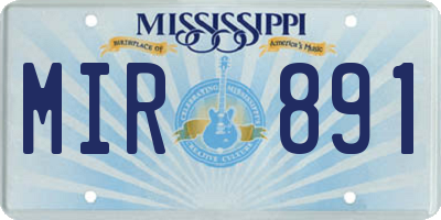 MS license plate MIR891