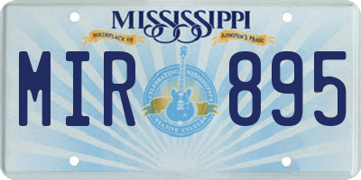 MS license plate MIR895