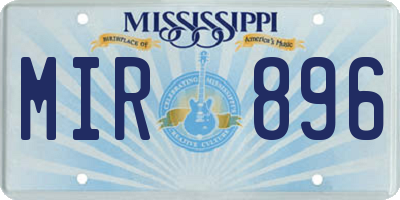 MS license plate MIR896