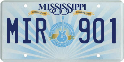 MS license plate MIR901