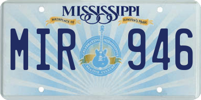 MS license plate MIR946
