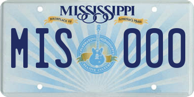 MS license plate MIS000