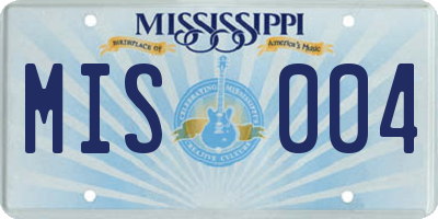 MS license plate MIS004