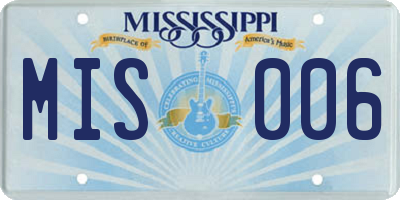 MS license plate MIS006