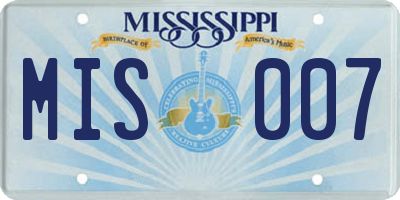 MS license plate MIS007