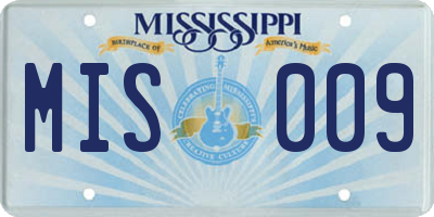MS license plate MIS009