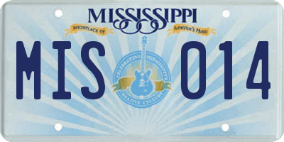 MS license plate MIS014