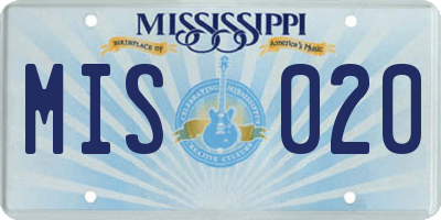 MS license plate MIS020