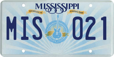 MS license plate MIS021