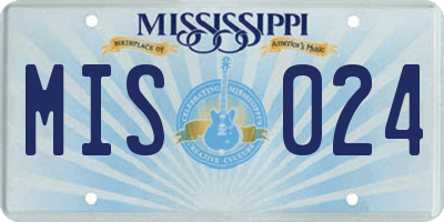 MS license plate MIS024