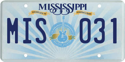 MS license plate MIS031