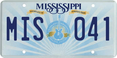 MS license plate MIS041