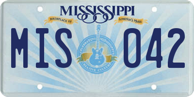 MS license plate MIS042