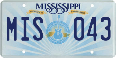 MS license plate MIS043