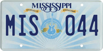 MS license plate MIS044