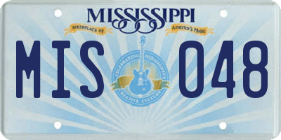 MS license plate MIS048