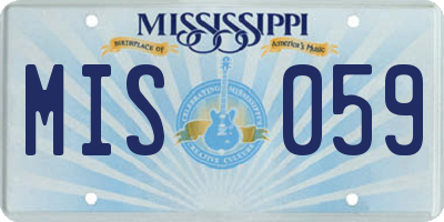 MS license plate MIS059
