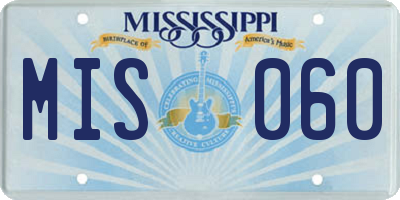 MS license plate MIS060