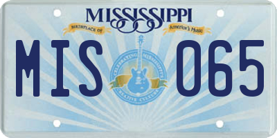 MS license plate MIS065