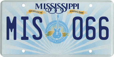 MS license plate MIS066