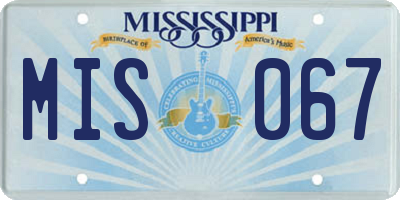 MS license plate MIS067