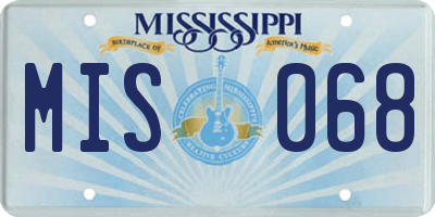 MS license plate MIS068