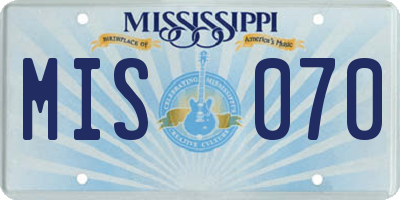MS license plate MIS070