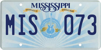 MS license plate MIS073
