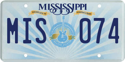 MS license plate MIS074