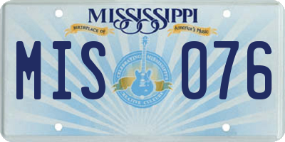 MS license plate MIS076