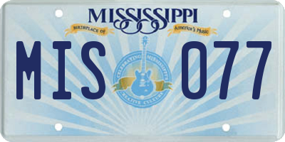 MS license plate MIS077