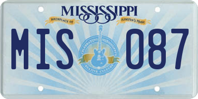 MS license plate MIS087