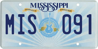 MS license plate MIS091