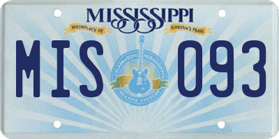 MS license plate MIS093
