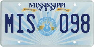 MS license plate MIS098