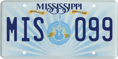 MS license plate MIS099