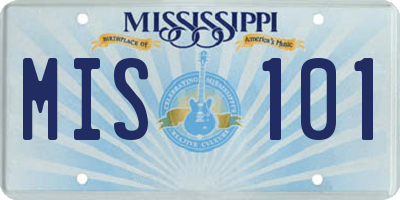 MS license plate MIS101