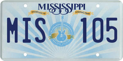 MS license plate MIS105