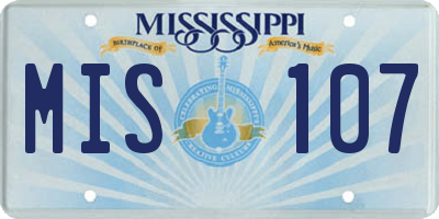 MS license plate MIS107