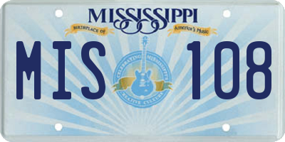 MS license plate MIS108