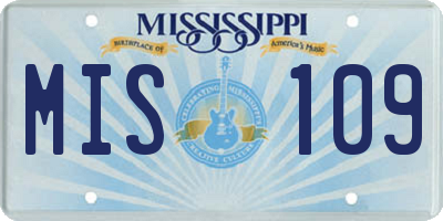 MS license plate MIS109