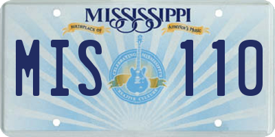 MS license plate MIS110