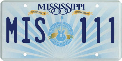 MS license plate MIS111