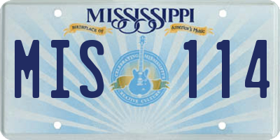 MS license plate MIS114