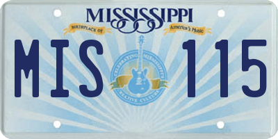 MS license plate MIS115