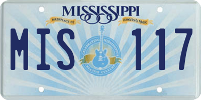 MS license plate MIS117