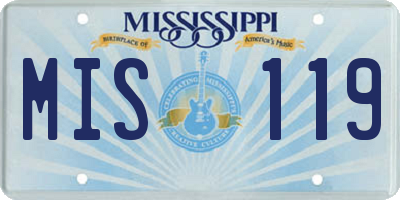 MS license plate MIS119
