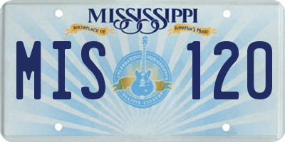 MS license plate MIS120